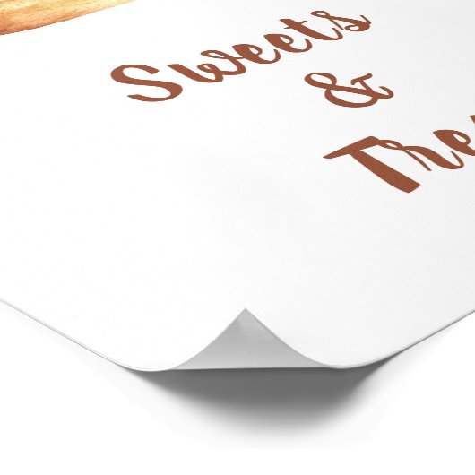 Bun kaneel baby shower snoepjes en lekkernijen poster (Hoek)