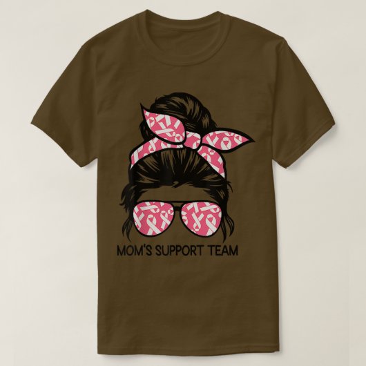 Bun Moms Support Team Breast Cancer Survivor T-shirt (Design voorkant)