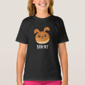 Bun-ny Funny Bunny Rabbit Bun Pun Dark BG T-shirt (Voorkant)
