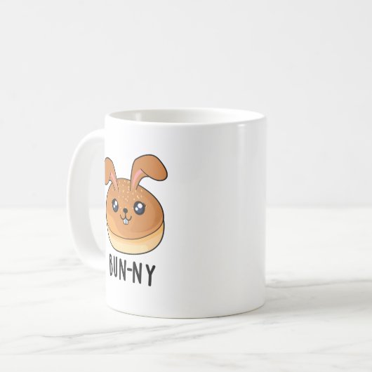 Bun-ny Funny Bunny Rabbit Bun Pun Koffiemok (Voorkant links)