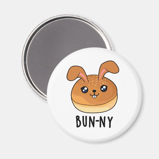 Bun-ny Funny Bunny Rabbit Bun Pun Magneet (Voorkant / Achterkant)