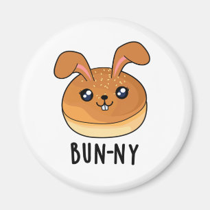 Bun-ny Funny Bunny Rabbit Bun Pun Magneet