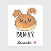 Bun-ny Funny Bunny Rabbit Bun Pun Sticker (Vel)