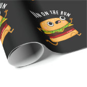 Bun on the run Funny food pun Dark BG Cadeaupapier (Rol Hoek)