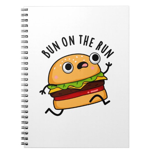Bun On The Run Grappige Burger Pun Notitieboek (Voorkant)