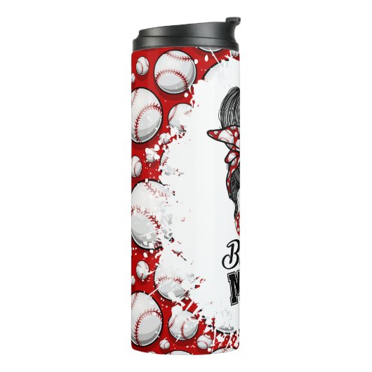 Bun Red Travel Tumbler Thermosbeker (Gedraaid links)