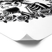 Bun Skeleton Drink Koffie  Halloween Fun Poster (Hoek)