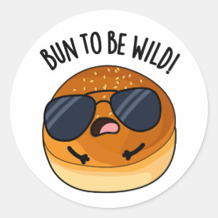 Bun to be wild grappig eten puns ronde sticker
