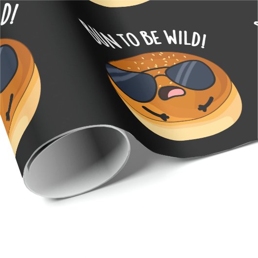 Bun To Be Wild Grappig Voedsel Pun Dark BG Cadeaupapier (Rol Hoek)