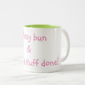 Bun van het bericht en het Krijgen van Stuf Klaar Tweekleurige Koffiemok (Voorkant rechts)