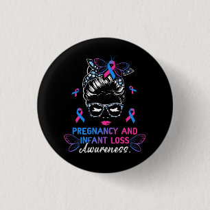 Bun Vrouwen Zwangerschap en Baby verlies Awarenes Ronde Button 3,2 Cm