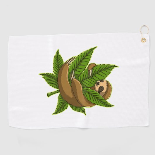 Bun Weed Sloth Golfhanddoek (Horizontaal)