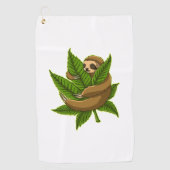 Bun Weed Sloth Golfhanddoek (Voorkant)