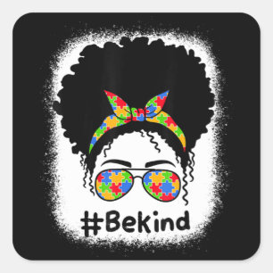 Bun Women Girls Kind Vierkante Sticker