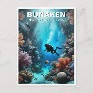Bunaken Indonesia Scuba Diver Briefkaart