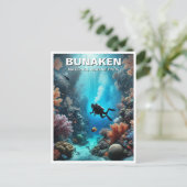 Bunaken Indonesia Scuba Diver Briefkaart (Staand voorkant)
