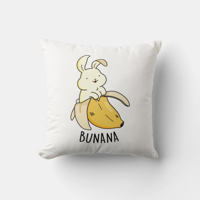 Bunana Funny Bunny in een bananenun Kussen (Voorkant)