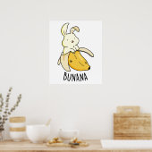 Bunana Funny Bunny in een bananenun Poster (Keuken)