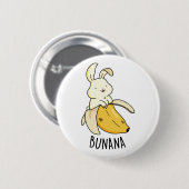 Bunana Funny Bunny in een bananenun Ronde Button 5,7 Cm (Voorkant /achterkant)