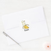 Bunana Funny Bunny in een bananenun Ronde Sticker (Envelop)