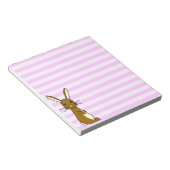 Bunbun - Cute Rabbit roze Stripes Notitieblok (Schuin)