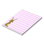 Bunbun - Cute Rabbit roze Stripes Notitieblok (Linkerzijde)