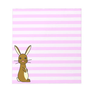 Bunbun - Cute Rabbit roze Stripes Notitieblok