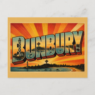 Bunbury WA Australië Kustvuurtoren Kunst Briefkaart