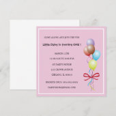 Bunch Balloons - Roze verjaardagsuitnodigingen Kaart (Voorkant / Achterkant)