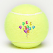 Bunch Bright Vibrant Balloons Ribbons Vele kleuren Tennisballen (Achterkant)