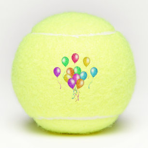 Bunch Bright Vibrant Balloons Ribbons Vele kleuren Tennisballen