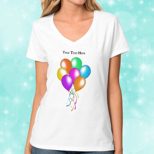 Bunch Feestelijke Heldere Kleurrijke Ballonnen Str T-shirt