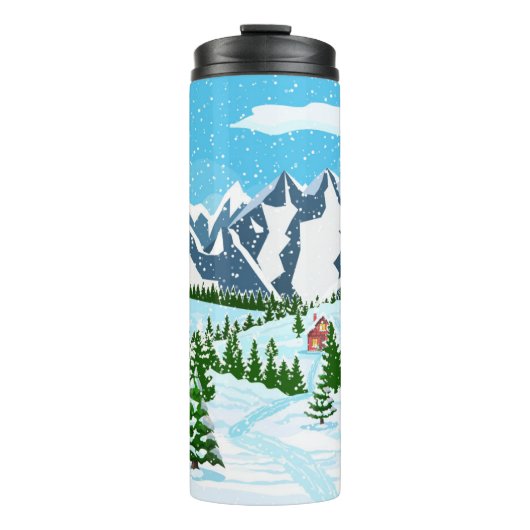 Bunch Flower met kleurrijke digitale afdrukbackgr Thermosbeker (Voorkant)