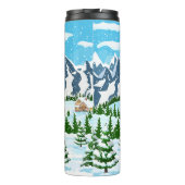 Bunch Flower met kleurrijke digitale afdrukbackgr Thermosbeker (Achterkant)