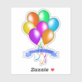 Bunch Heldere Kleurrijke Verjaardagsballonnen Stre Sticker (Vel)