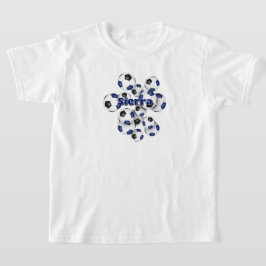 Bunch of Blue Black voetballen naam van de atleet T-shirt