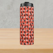 Bunch of crawling Black Ants Red White Tablecloth  Thermosbeker