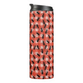 Bunch of crawling Black Ants Red White Tablecloth  Thermosbeker (Geroteerd rechts)