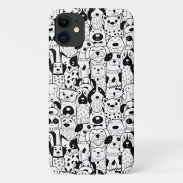 Bunch of Dogs Black White Phone case