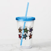 Bunch of Fantasy Colorful Turtles Abstract Shells Acryl Drinkbeker (Achterkant)