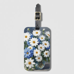 Bunch of Flowers Elegant Daisies Waterverf Bagagelabel