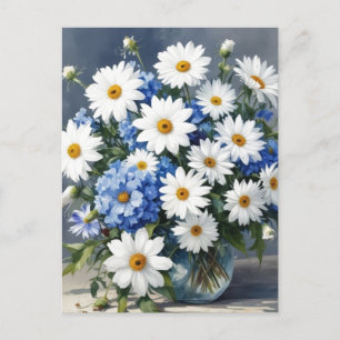 Bunch of Flowers Elegant Daisies Waterverf Briefkaart