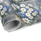 Bunch of Flowers Elegant Daisies Waterverf Cadeaupapier (Rol Hoek)