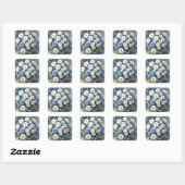 Bunch of Flowers Elegant Daisies Waterverf Vierkante Sticker (Vel)