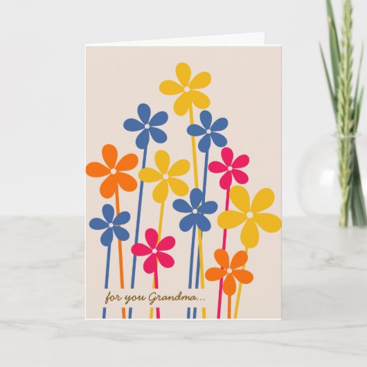 Bunch of Flowers Grandma Moederdag Kaart (Voorkant)