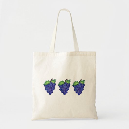 Bunch of Grapes Paars Grape Fruit Foodie Canvas ta Tote Bag (Voorkant)