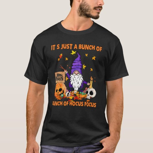 Bunch Of Hocus Pocus Pumpkin Gnomes Bats Scary T-shirt (Voorkant)