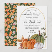 Bunch of Pumpkins Gold Arch Thanksgiving Dinner  Kaart (Voorkant / Achterkant)