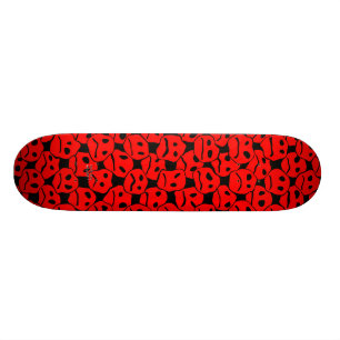 Bunch of Sad Faces (red) (zwarte bg) — Skateboard