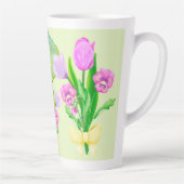 Bunch of Spring Flowers Custom Monogram Latte Mok (Rechts)